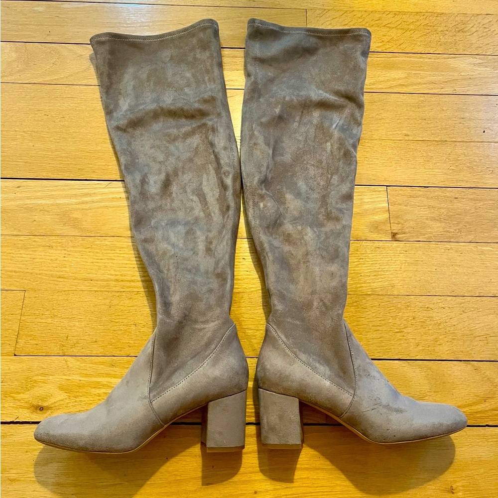 Over the knee faux suede boots